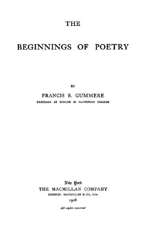 [Gutenberg 60662] • The Beginnings of Poetry